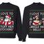 I Love To Stuff Her Stocking Jingle His Bells Sweater Girlfriend Boyfriend Gift His and Hers Matching Ugly Christmas Couple Crewneck Sweatshirt