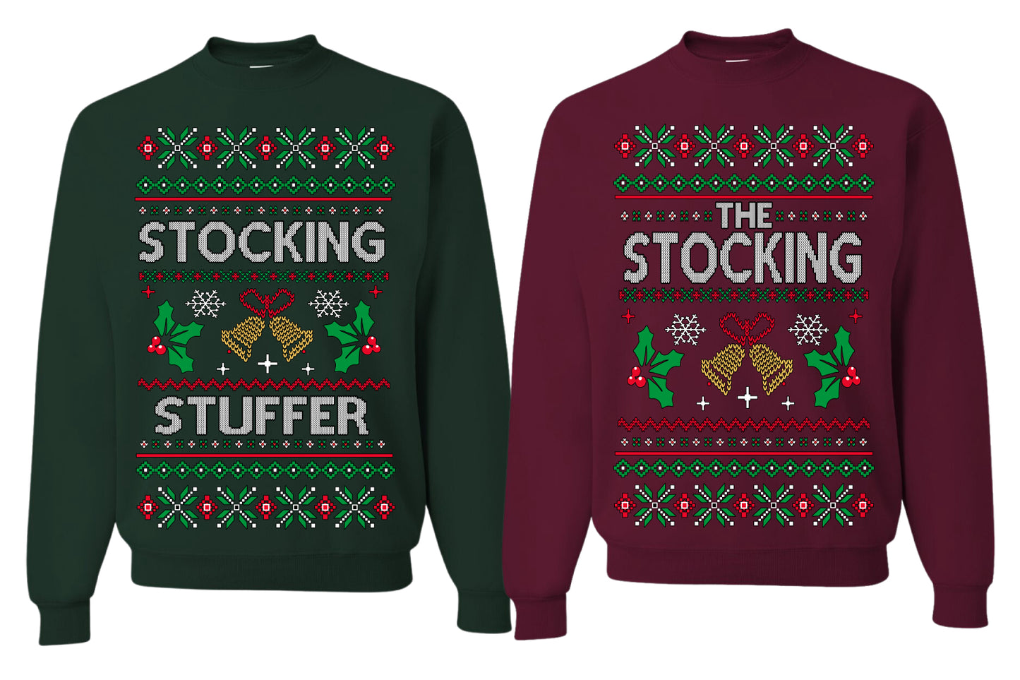 The Stocking, The Stocking Stuffer | Couples Cute Funny Girlfriend Boyfriend Gift His and Hers Matching Ugly Christmas Couples Sweater Crewneck Sweatshirt