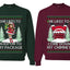 Come Down My Chimney Hold My Package Sweater Girlfriend Boyfriend Gift His and Hers Matching Ugly Christmas Couple Crewneck Sweatshirt