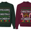 Spreading Christmas Cheer Sweater Girlfriend Boyfriend Gift His and Hers Matching Ugly Christmas Couple Crewneck Sweatshirt