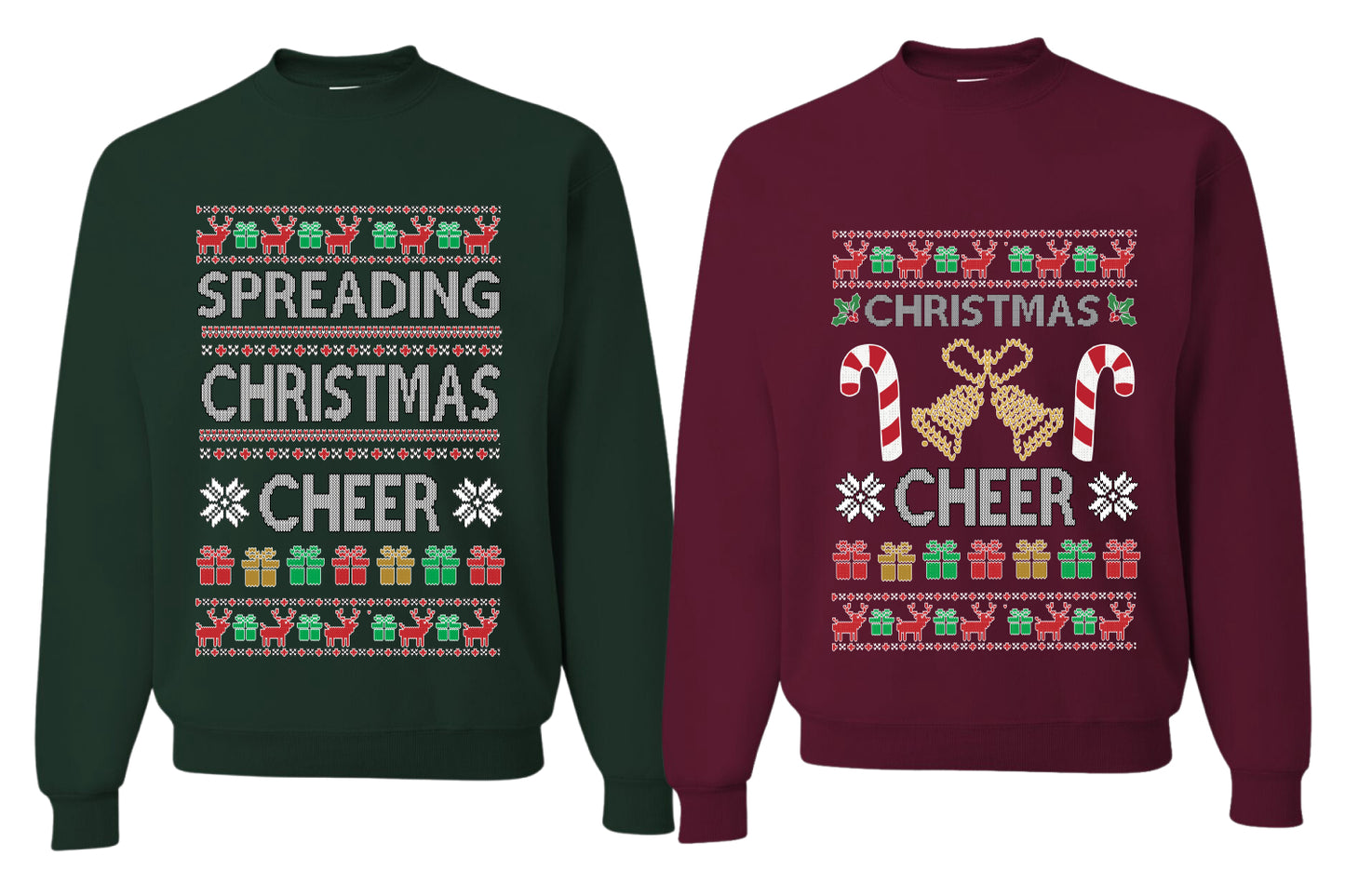 Spreading Christmas Cheer Sweater Girlfriend Boyfriend Gift His and Hers Matching Ugly Christmas Couple Crewneck Sweatshirt