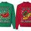 I Like To Jingle Her Bells, I Like To Ride His Sleigh Sweater Girlfriend Boyfriend Gift His and Hers Matching Ugly Christmas Couple Crewneck Sweatshirt