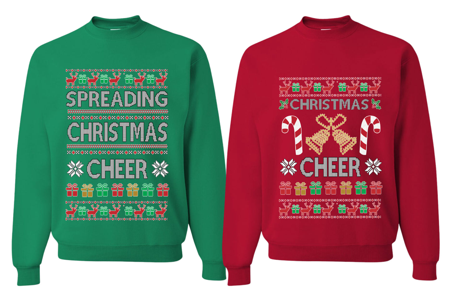 Spreading Christmas Cheer Sweater Girlfriend Boyfriend Gift His and Hers Matching Ugly Christmas Couple Crewneck Sweatshirt