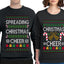 Spreading Christmas Cheer Sweater Girlfriend Boyfriend Gift His and Hers Matching Ugly Christmas Couple Crewneck Sweatshirt