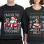 I Love To Stuff Her Stocking Jingle His Bells Sweater Girlfriend Boyfriend Gift His and Hers Matching Ugly Christmas Couple Crewneck Sweatshirt