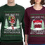 Come Down My Chimney Hold My Package Sweater Girlfriend Boyfriend Gift His and Hers Matching Ugly Christmas Couple Crewneck Sweatshirt