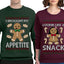 I Brought My Appetitie Lookin Like A Snack Sweater Girlfriend Boyfriend Gift His and Hers Matching Ugly Christmas Couple Crewneck Sweatshirt