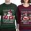 I Love To Stuff Her Stocking Jingle His Bells Sweater Girlfriend Boyfriend Gift His and Hers Matching Ugly Christmas Couple Crewneck Sweatshirt