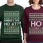 Where's My Ho At? Ho Sweater Girlfriend Boyfriend Gift His and Hers Matching Ugly Christmas Couple Crewneck Sweatshirt