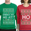 Where's My Ho At? Ho Sweater Girlfriend Boyfriend Gift His and Hers Matching Ugly Christmas Couple Crewneck Sweatshirt
