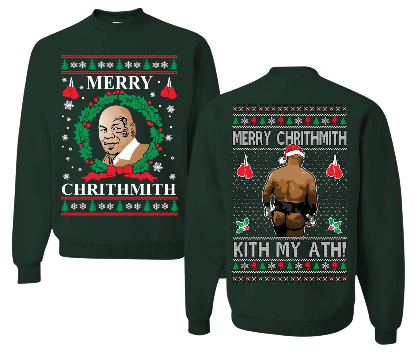 Merry Chrithmith Front and Back Unisex Ugly Christmas Sweater Crewneck Sweatshirt