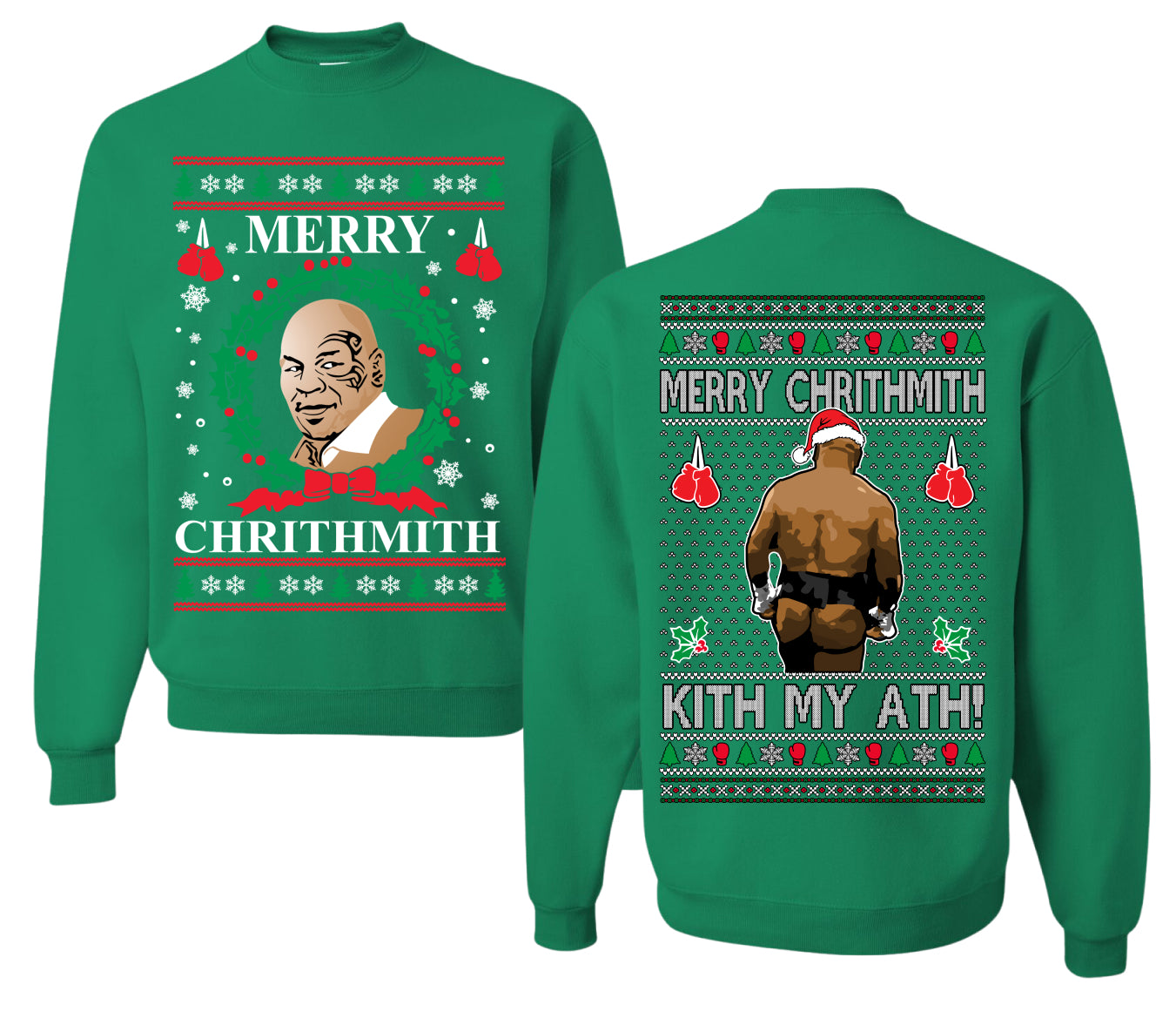Merry Chrithmith Front and Back Unisex Ugly Christmas Sweater Crewneck Sweatshirt