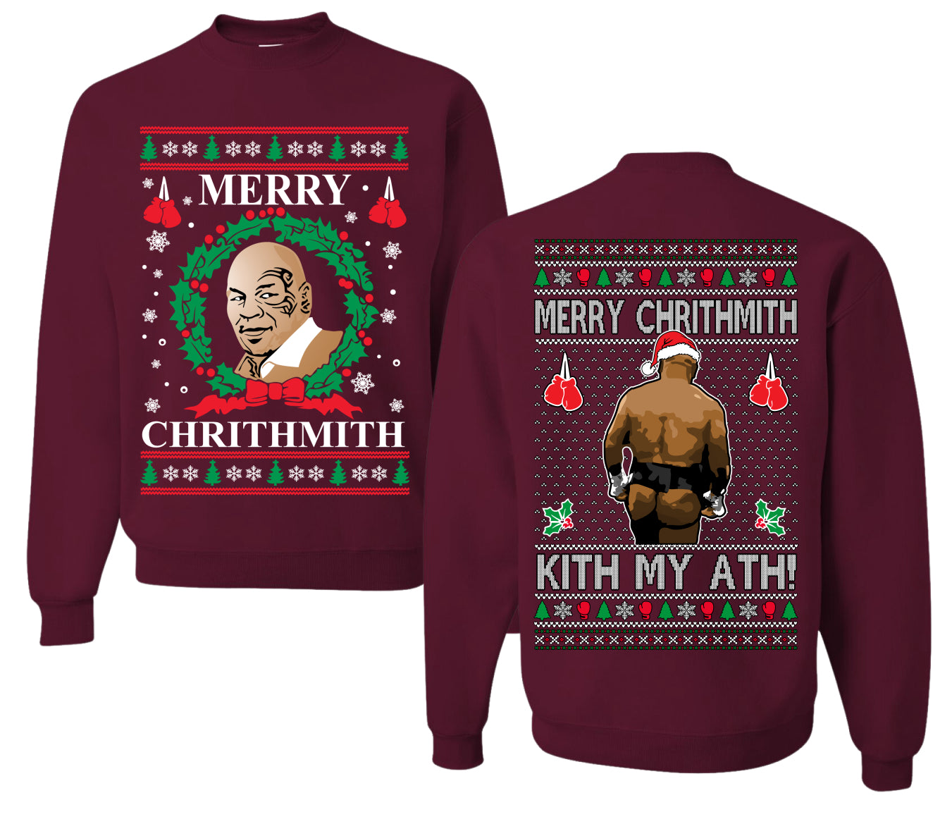Merry Chrithmith Front and Back Unisex Ugly Christmas Sweater Crewneck Sweatshirt