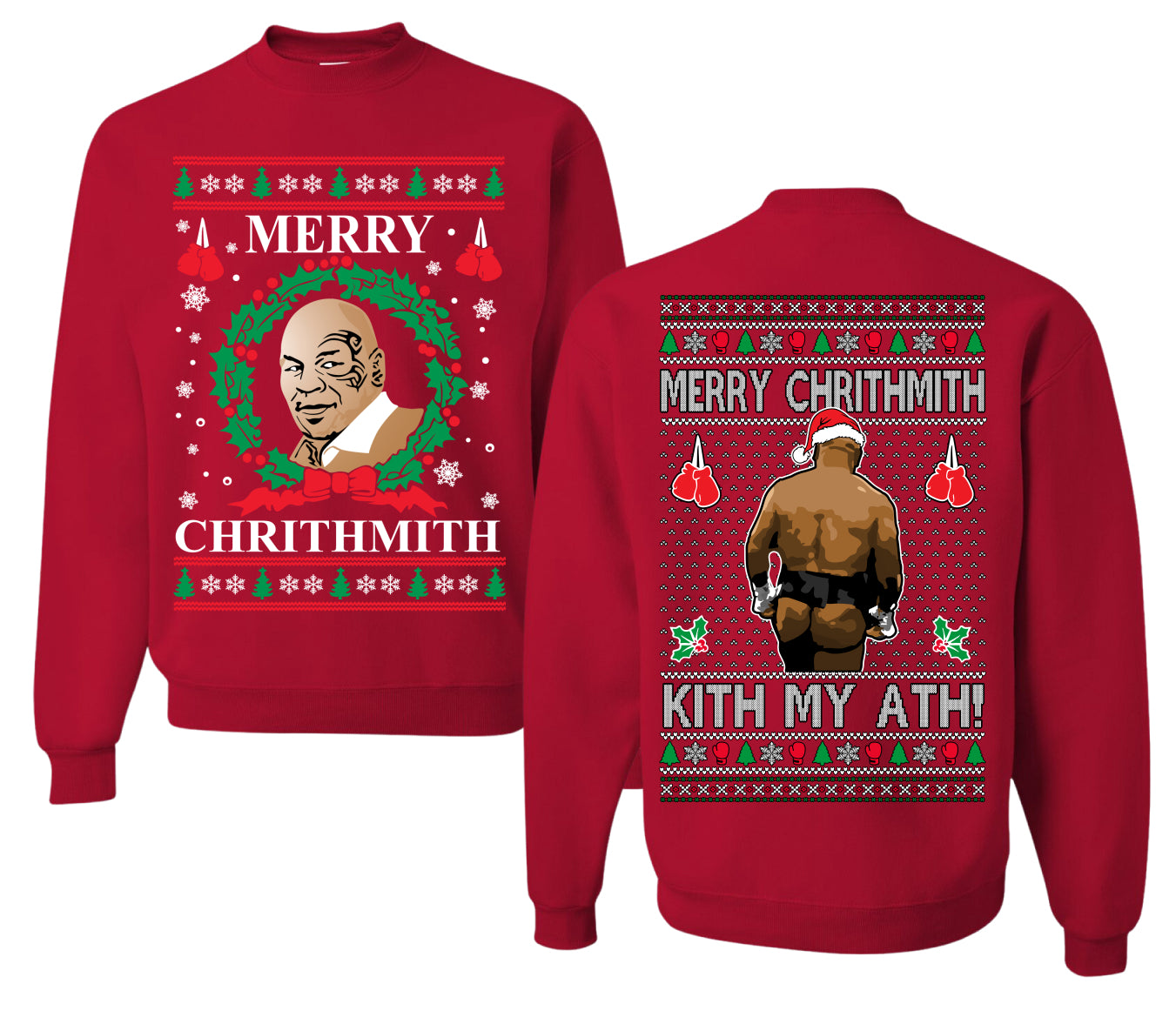 Merry Chrithmith Front and Back Unisex Ugly Christmas Sweater Crewneck Sweatshirt