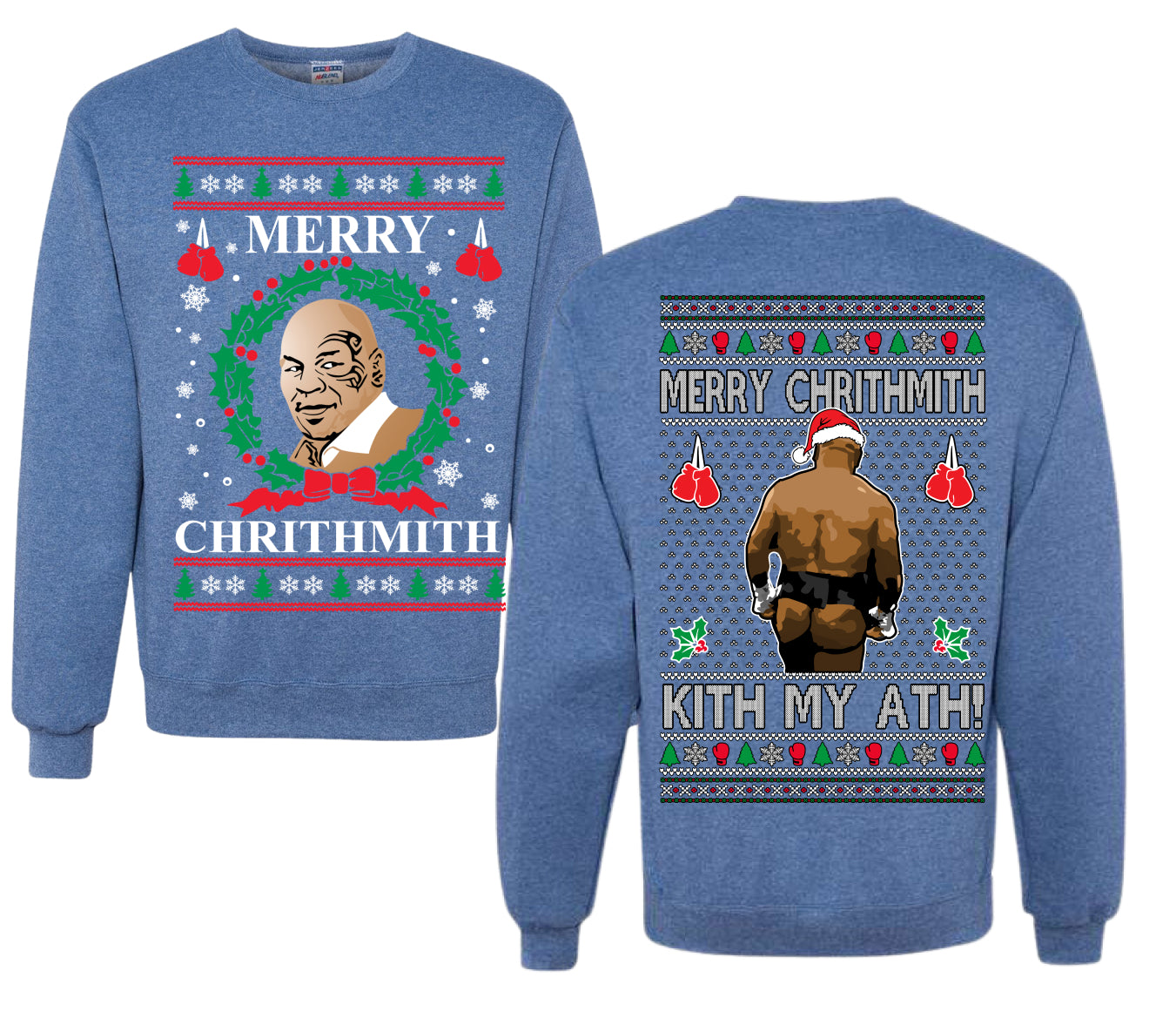 Merry Chrithmith Front and Back Unisex Ugly Christmas Sweater Crewneck Sweatshirt