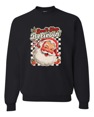 Don't stop Believin', Santa Fun Cute Christmas Design, Unisex Christmas Sweater, Crewneck Sweatshirts
