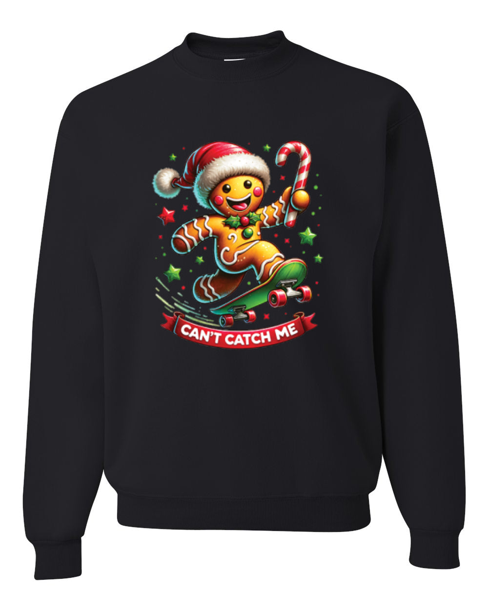 Can't Catch Me, Gingerbread Christmas Design, Unisex Christmas Sweater, Crewneck Sweatshirts