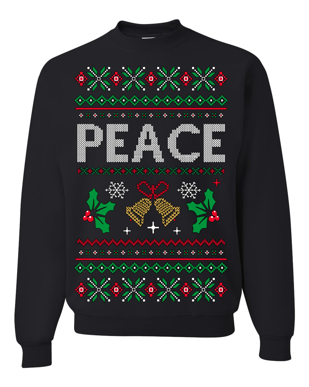 Peace Ugly Christmas Sweater Crewneck Sweatshirt