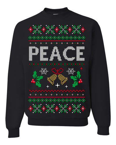 Peace Ugly Christmas Sweater Crewneck Sweatshirt