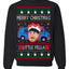 Merry Christmas Little Fella Funny 90s Harry Movie Quote Ugly Christmas Sweater Crewneck Sweatshirt