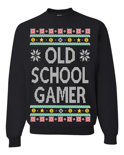 Classic Old School Gamer Video Game Fan Funny Ugly Christmas Sweater Crewneck Sweatshirt