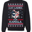 Cat Ladies for Kamala USA Glasses, Harris Tim Walz 2024 Cute USA Glasses Bow Ugly Christmas Sweater Crewneck Sweatshirt
