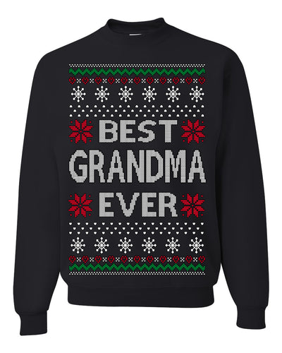 Best Grandma Ever Classic Winter Holidays Ugly Christmas Sweater Crewneck Sweatshirt