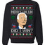 Merry Uh Did I Win? Funny Confused Joe Biden Election 2024 Ugly Christmas Sweater Crewneck Sweatshirt