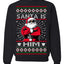 Santa Is Him Funny Gen Z Viral Meme Shades Slang Ugly Christmas Sweater Crewneck Sweatshirt