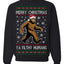 Merry Christmas Ya Filthy Humans Funny Sasquatch Bigfoot Ugly Christmas Sweater Crewneck Sweatshirt