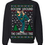 Rockin Around the Christmas Tree Raygun Viral Breakdancer Ugly Christmas Sweater Crewneck Sweatshirt