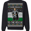 Dark MAGA to the Rescue Elon Superhero Doge Crypto Ugly Christmas Sweater Crewneck Sweatshirt
