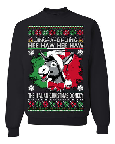 Jing a Di Jing Dominick the Italian Christmas Donkey Ugly Christmas Sweater