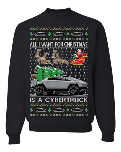 All I Want for Christmas is a Cybertruck Funny Tech Ugly Christmas Sweater