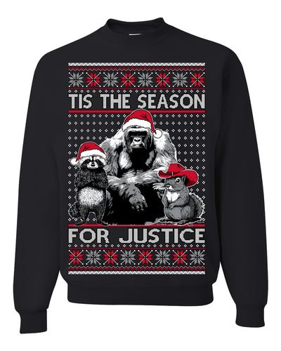 Tis the Season For Justice Harambe Peanut Fred Raccoon Ugly Christmas Sweater