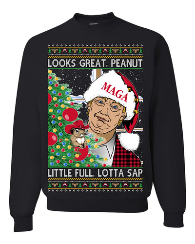 Looks Great Peanut Little Full Lotta Sap 80s Movie Quote Ugly Christmas Sweater Sweaters Crewneck Sweatshirts