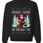 Should I Sleigh Or Should I Go, 80s Rock n' Roll Song, Electric Guitar, Ugly Christmas Unisex Sweater, Crewneck Sweatshirts