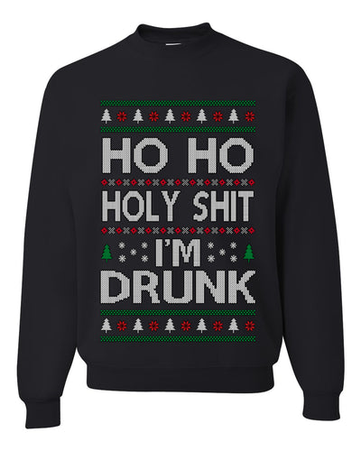 Ho Ho I'm Drunk, Funny Humor Christmas Unisex Sweater, Ugly Christmas Crewneck Sweatshirts