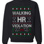 Walking HR Violation, Funny Office Humor Christmas Unisex Sweater, Ugly Christmas Crewneck Sweatshirts