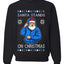 Santa Stands On Christmas, Unisex Ugly Christmas Sweater, Crewneck Sweatshirts