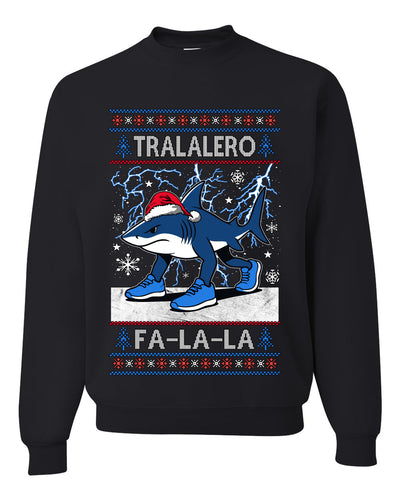 Tralalero Fa La La Brainrot,Unisex Ugly Christmas Sweater, Crewneck Sweatshirts