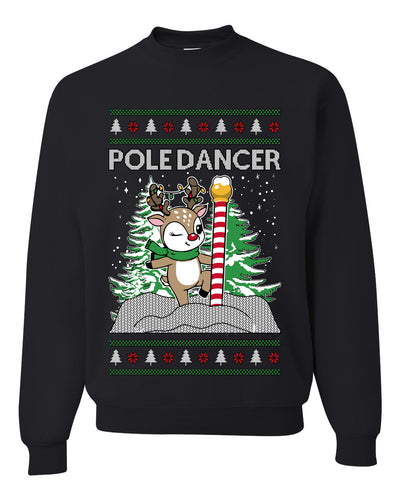 Pole Dancer, Unisex Ugly Christmas Sweater Crewneck Sweatshirts