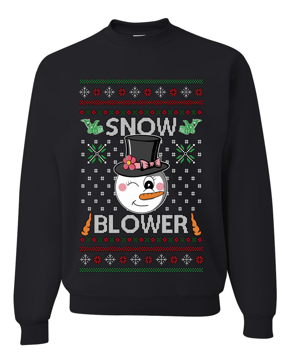 Snow Blower, Funny Unisex Ugly Christmas Crewneck Sweatshirts