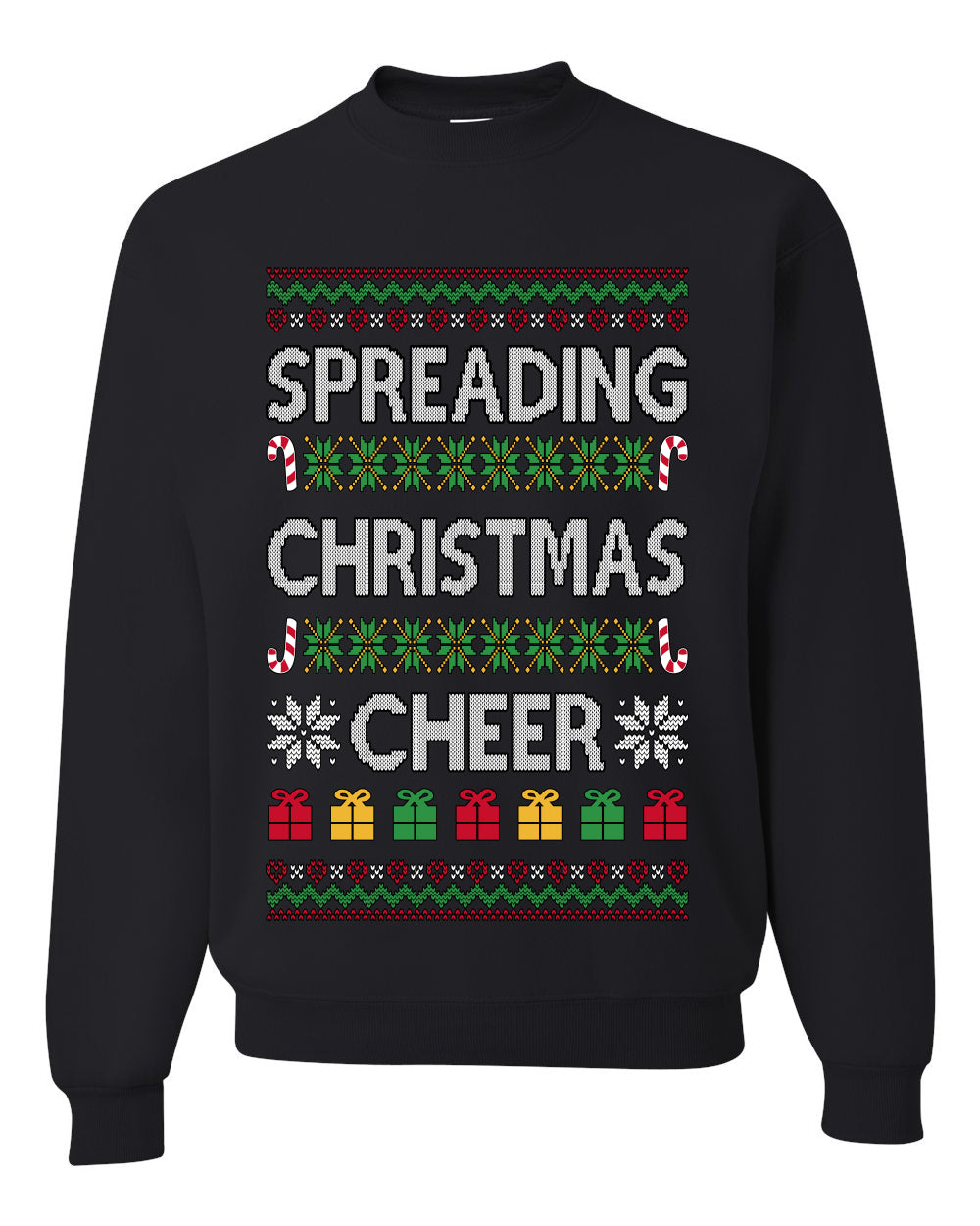 Spreading Christmas Cheer, Unisex Ugly Christmas Sweater Crewneck Sweatshirts