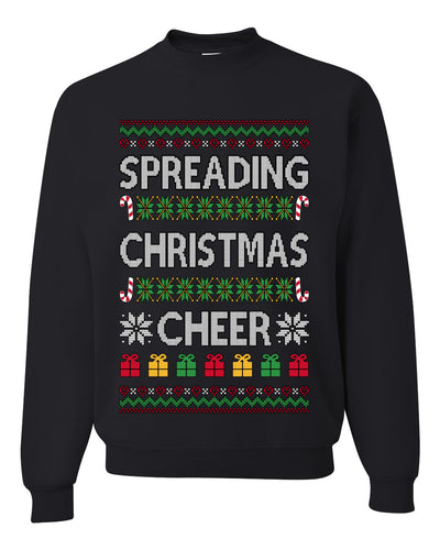 Spreading Christmas Cheer, Unisex Ugly Christmas Sweater Crewneck Sweatshirts