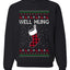 Well Hung, Unisex Ugly Christmas Sweater Crewneck Sweatshirts