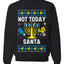 Not Today Santa Menorah Hanukkah, Unisex Ugly Christmas Sweater, Crewneck Sweatshirts