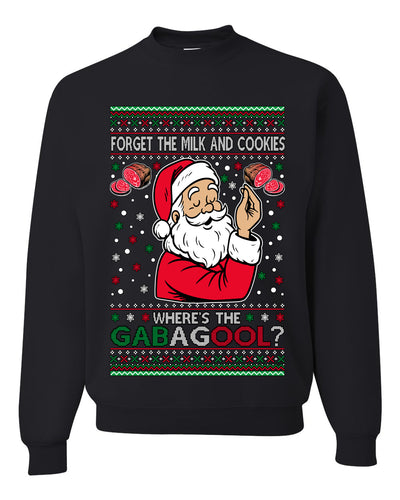 Forget The Milk And Cookies, Where's The Gabagool? Funny Italian Capicola, Italian American Slang Christmas Sweater, Unisex Ugly Christmas Sweater, Crewneck Sweatshirts