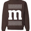 Letter M Christmas Candy, Unisex Ugly Christmas Sweater, Crewneck Sweatshirts