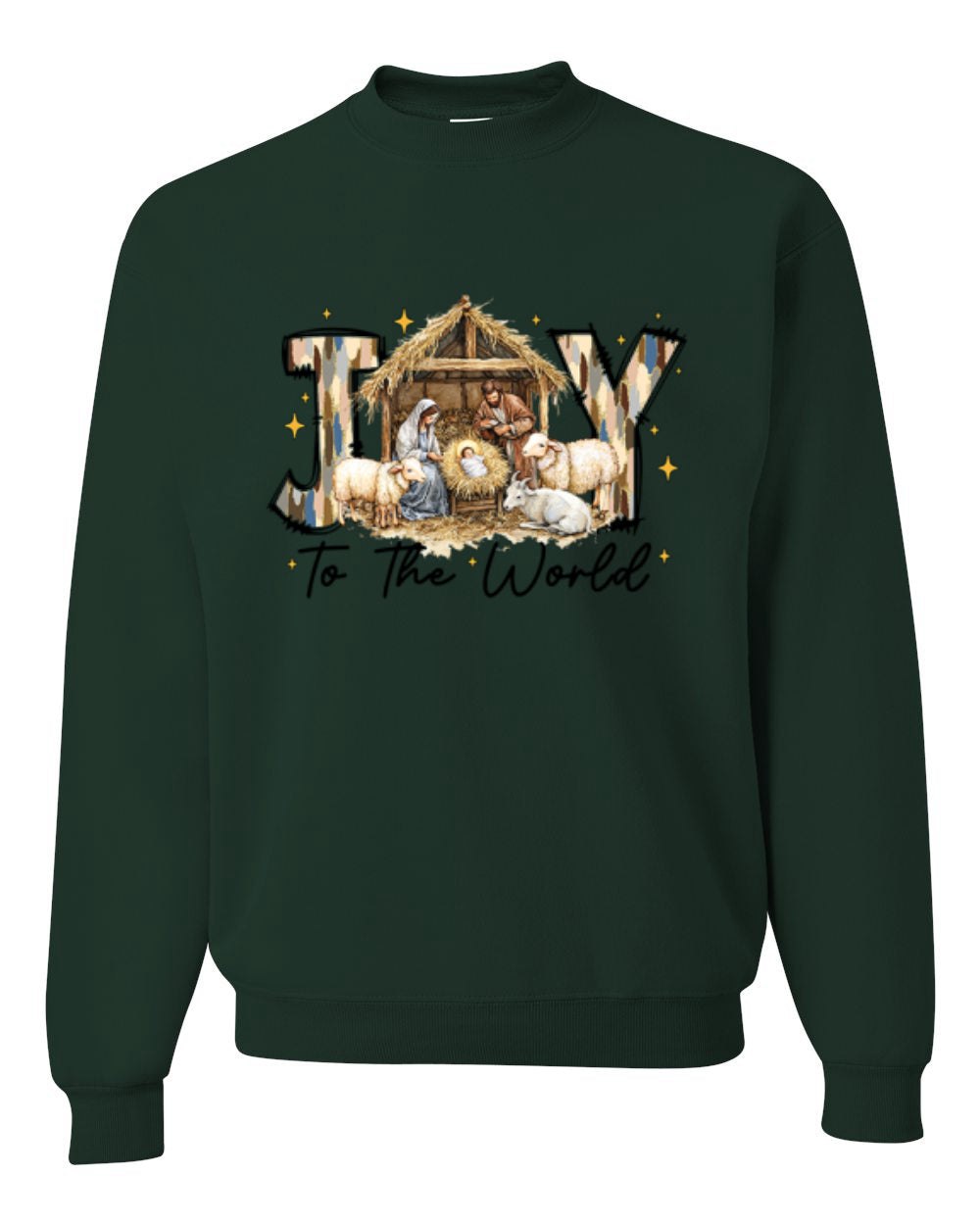 Joy To The World, Jesus Birth, Nativity, Christian Jesus Religious Design, Unisex Christmas Sweater, Crewneck Sweatshirts